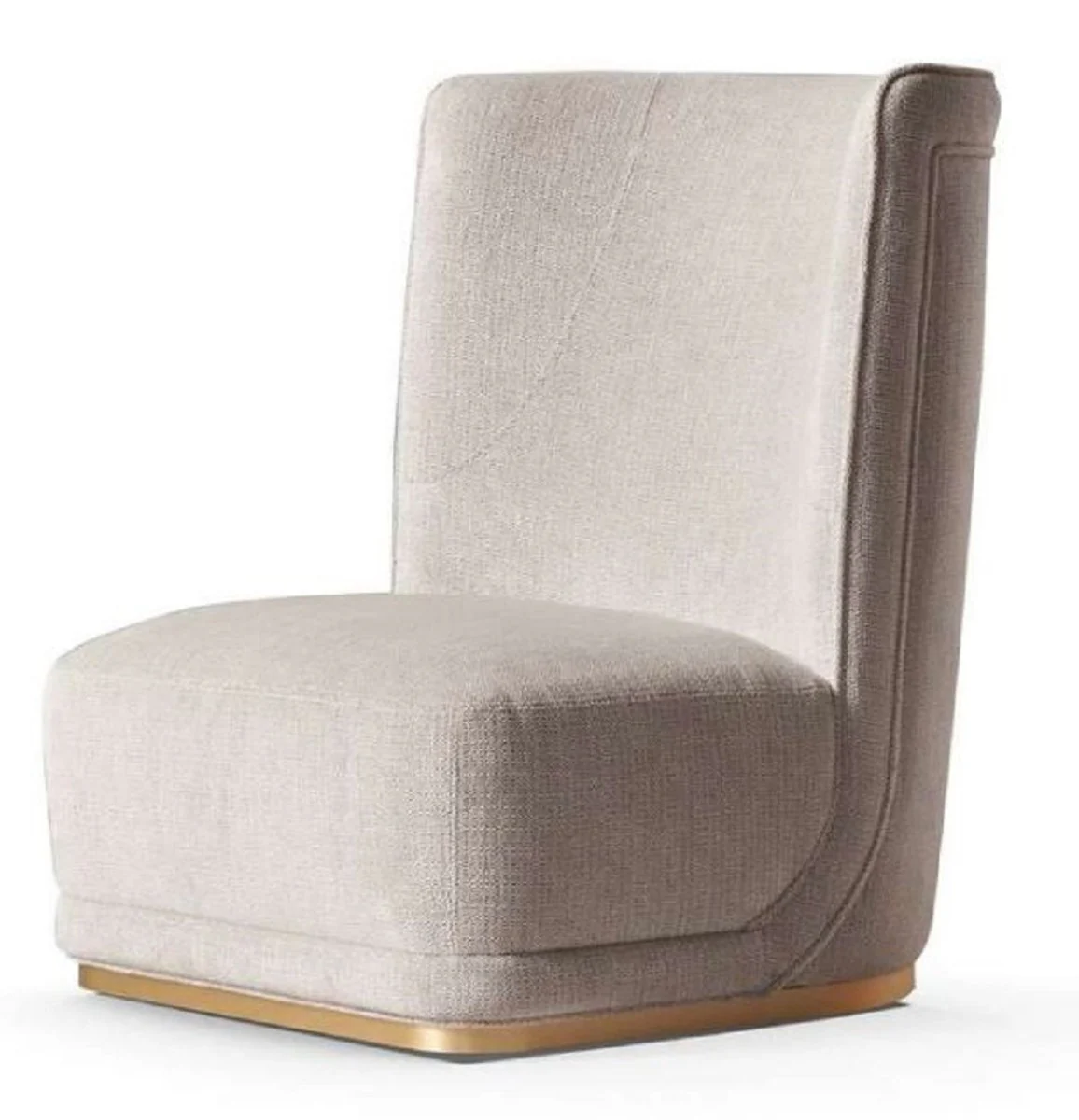 Casa Padrino sill¨®n de lujo gris claro / lat¨®n 90 x 102 x A. 110 cm - Sill¨®n de sal¨®n con respaldo curvo - Sill¨®n de hotel - Muebles de sal¨®n - Muebles de hotel - Muebles de lujo