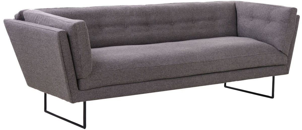Casa Padrino sofá de la sala de estar gris oscuro / negro 230 x 87 x H. 78 cm - Muebles de Salón