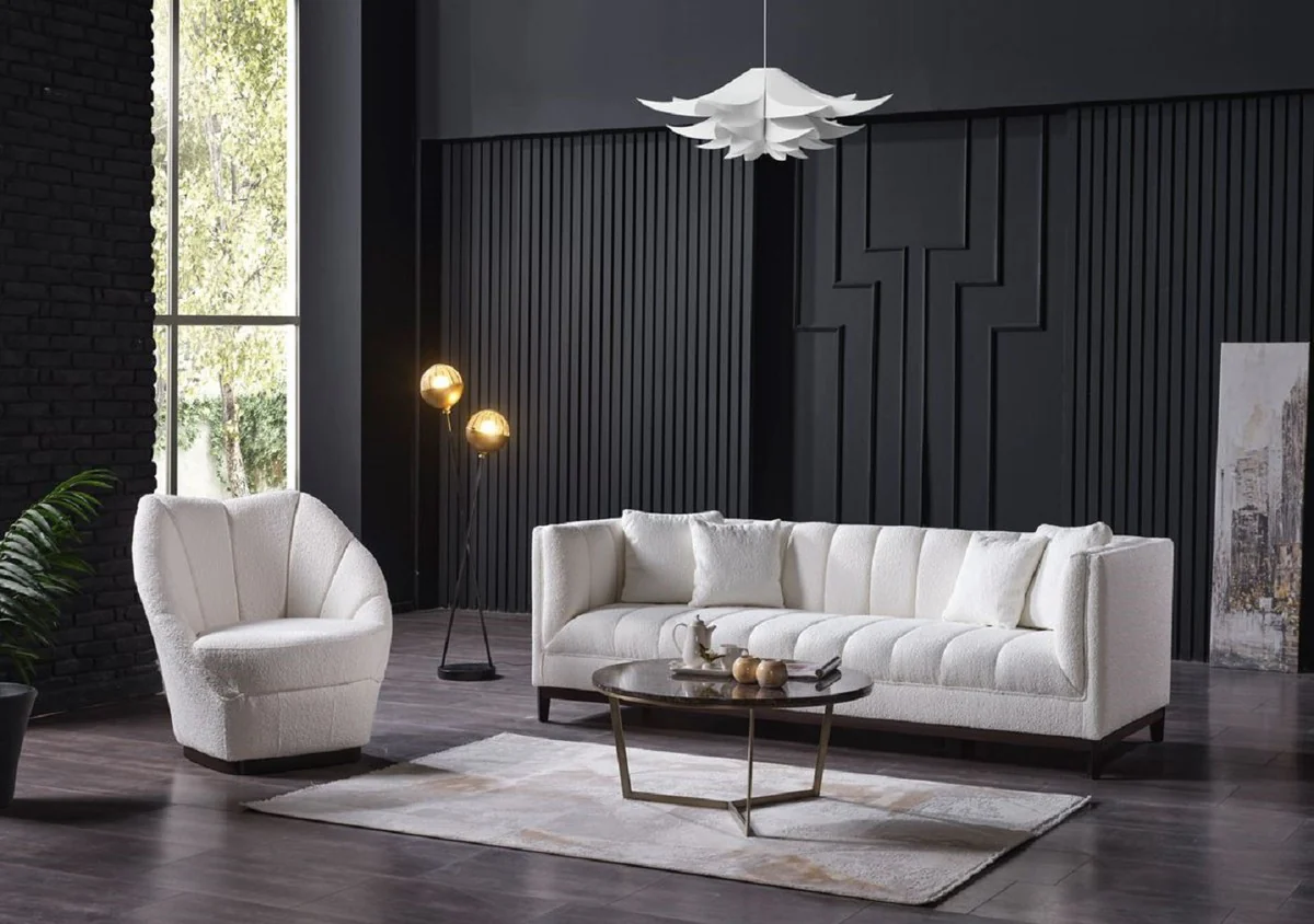 Casa Padrino mesa de centro de lujo negro / lat¨®n ? 90 x A. 41 cm - Mesa de sal¨®n redonda con tablero de m¨¢rmol artificial - Muebles de sal¨®n - Muebles de hotel - Muebles de lujo