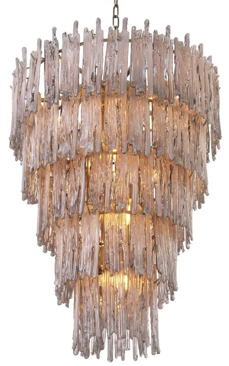 Casa Padrino lámpara de araña de lujo gris / latón Ø 58 x A. 76 cm - Lámpara de araña de hotel y restaurante noble - Muebles de Lujo