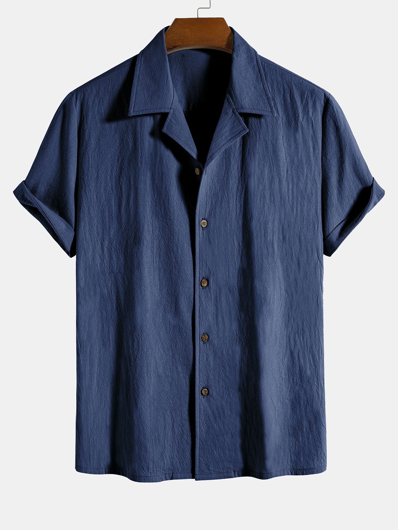 Textured Cotton Revere Shirt & 5