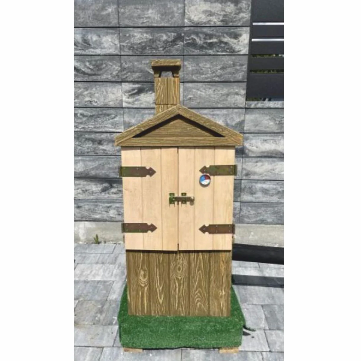 Casa Padrino chimenea de fumar de hormig¨®n de lujo con aspecto de madera marr¨®n / natural A. 132 cm