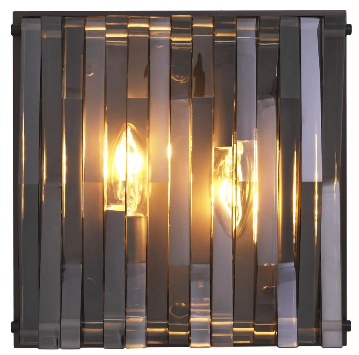 Casa Padrino lámpara de pared de lujo bronce / gris 24 x 9 x A. 24 cm - Elegante aplique de metal con pantalla de vidrio - Lámparas de Lujo