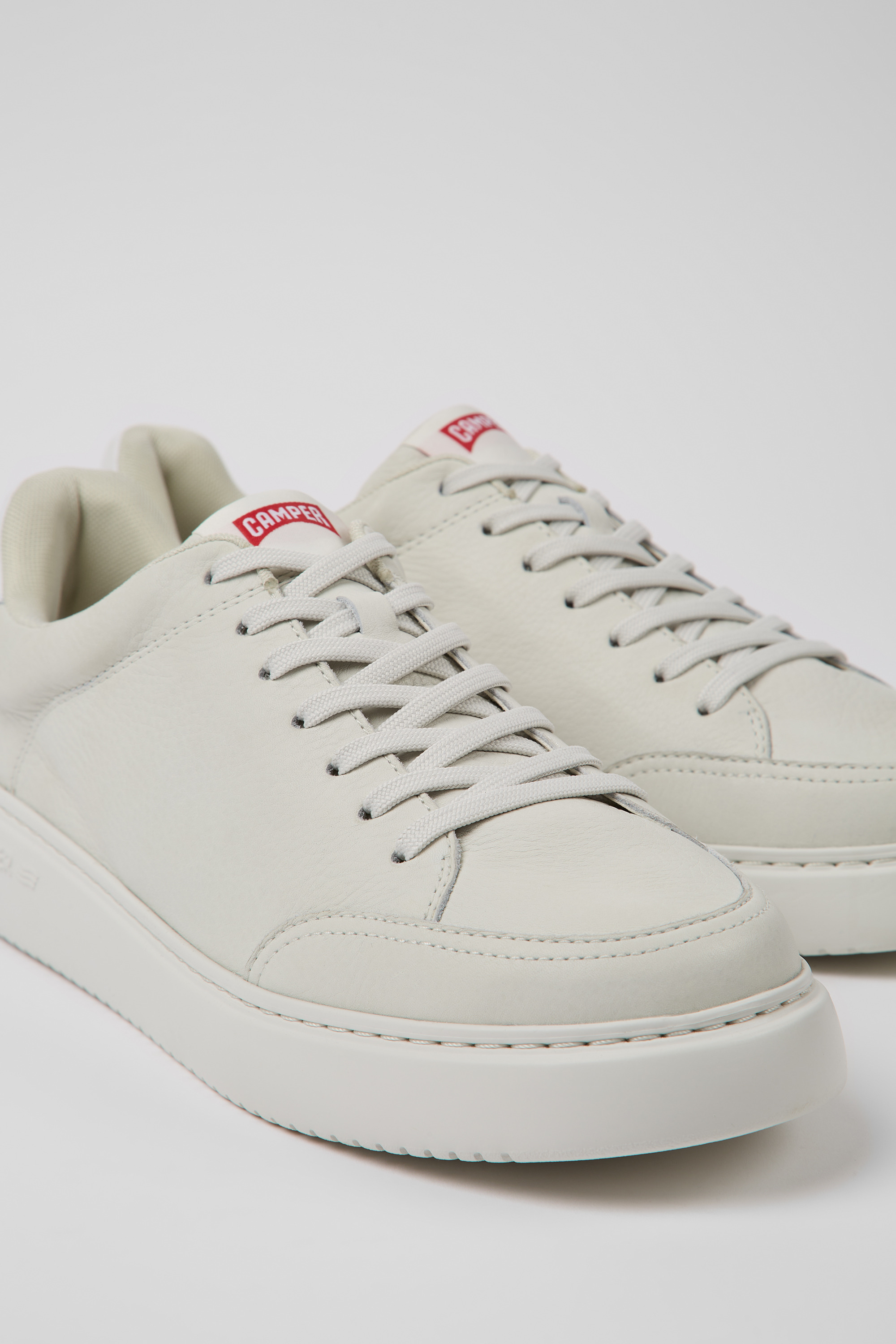 Runner K21 - White non-dyed leather sneakers for men