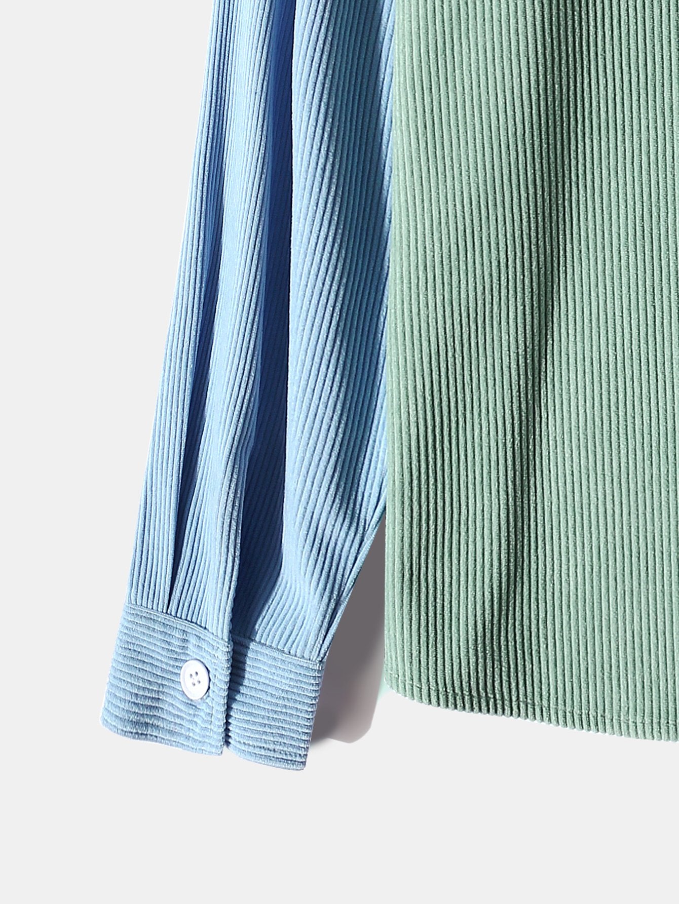 Long Sleeve Two Tone Corduroy Overshirt