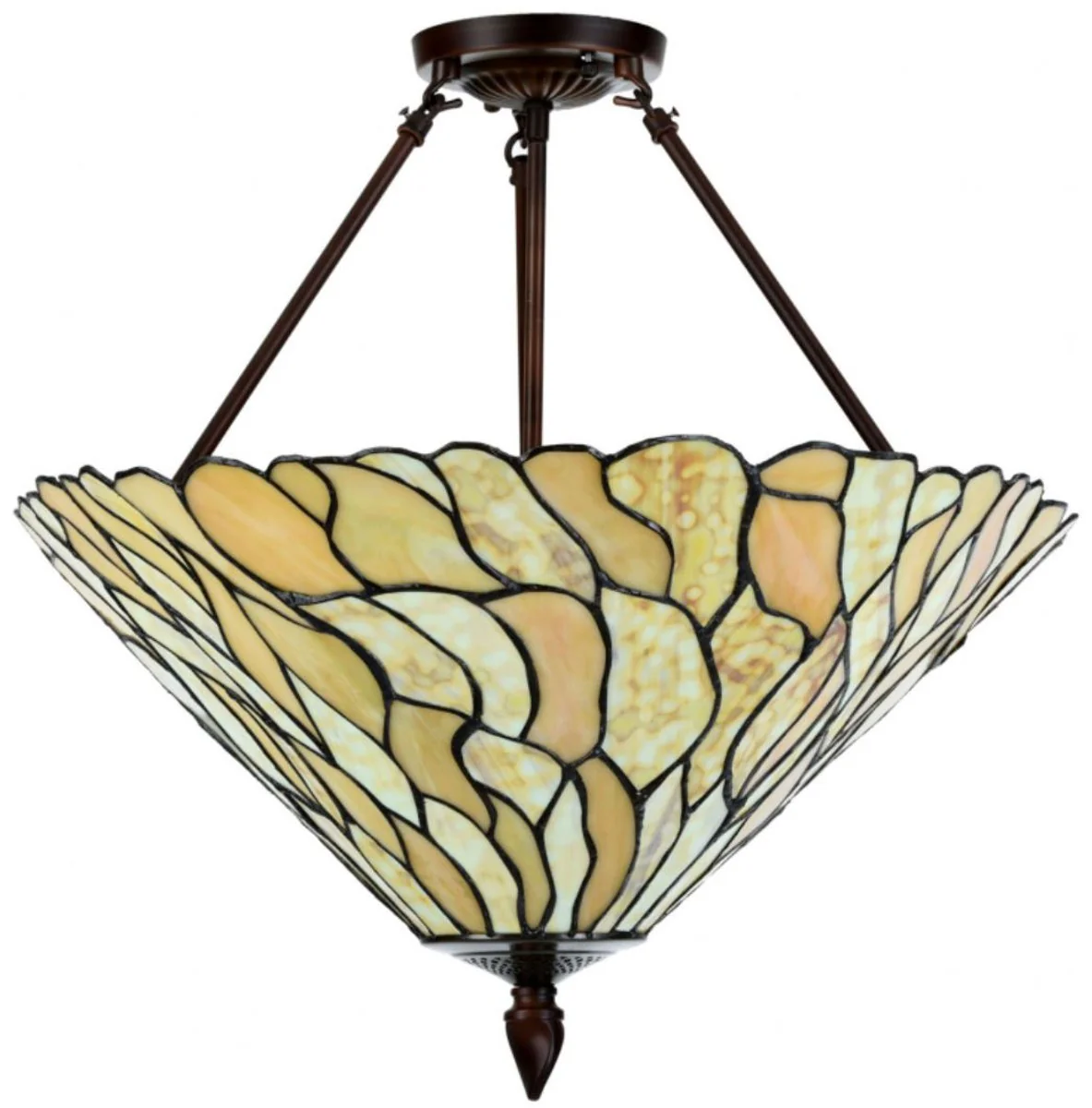 Casa Padrino Lámpara de Techo Tiffany Multicolor Ø 50 x H. 55 cm - Lámpara de Techo de Lujo Hecha de Piezas de Mosaico de Vidrio