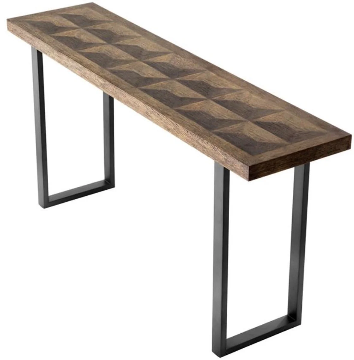 Casa Padrino consola marr¨®n / bronce 161 x 40 x H. 78 cm - Mesa de Sal¨®n de Lujo con Sobre de Roble