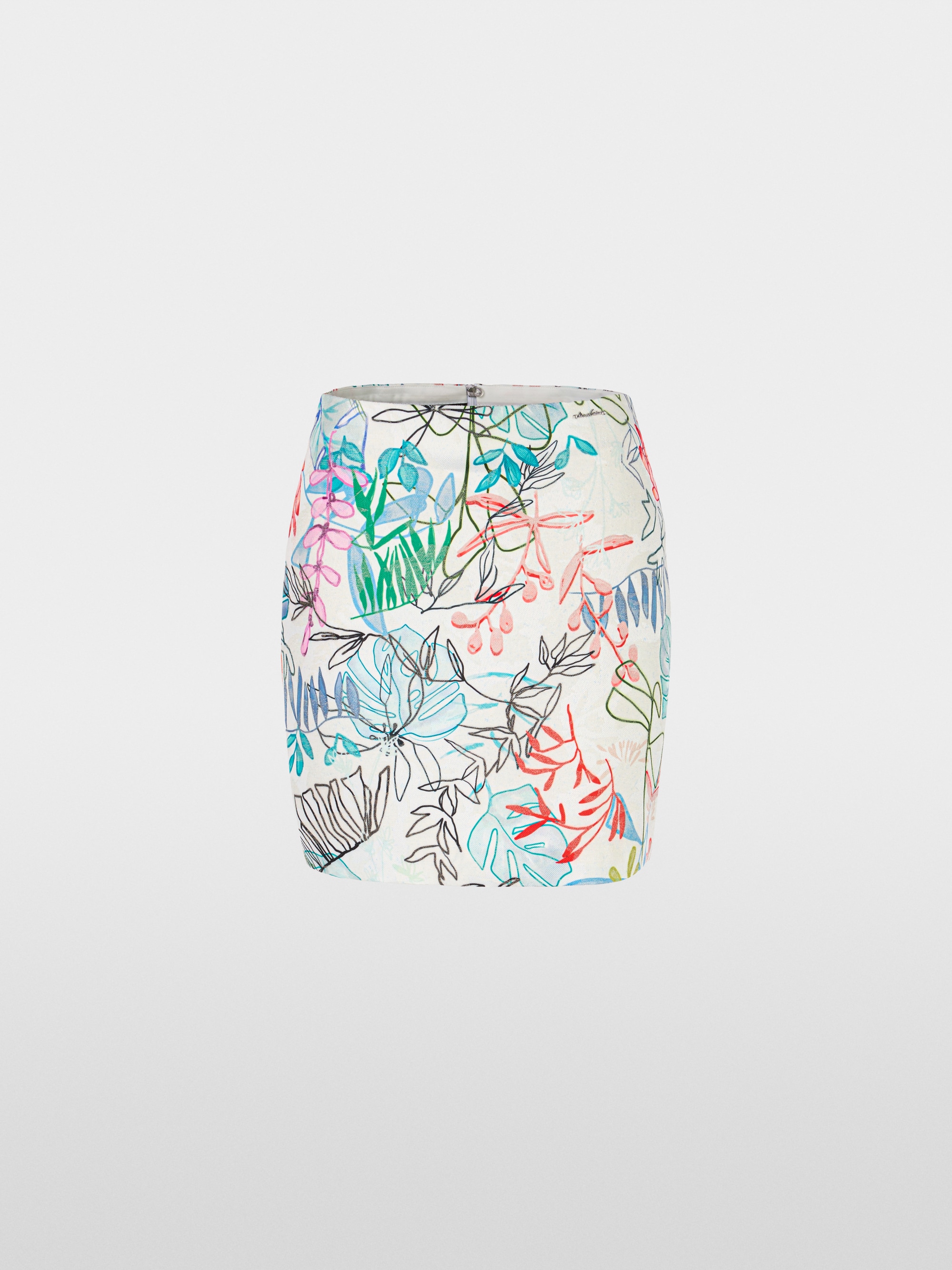 Marc-Cain Slim mini skirt with arty leaf motif