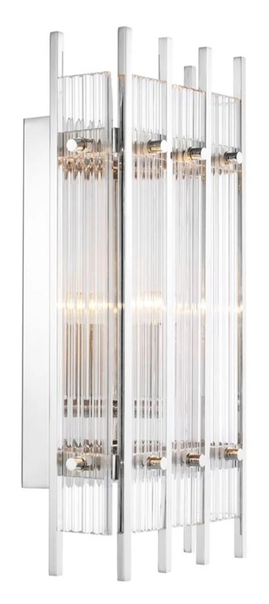 Casa Padrino lámpara de pared plata 23 x 12 x H. 42 cm - Lámpara de Pared para Restaurante