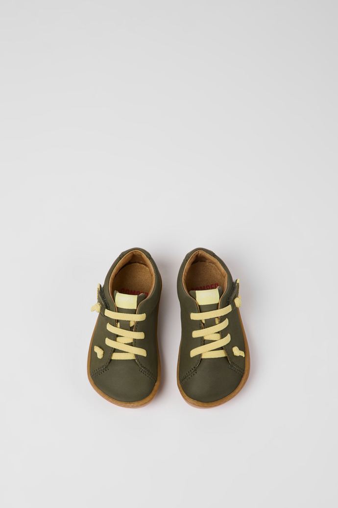 Peu Green leather shoes for children