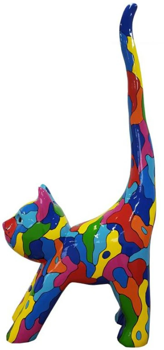 Casa Padrino escultura decoración de diseño de jardín gato multicolor A. 190 cm - Figura Animal - Figura Jardín