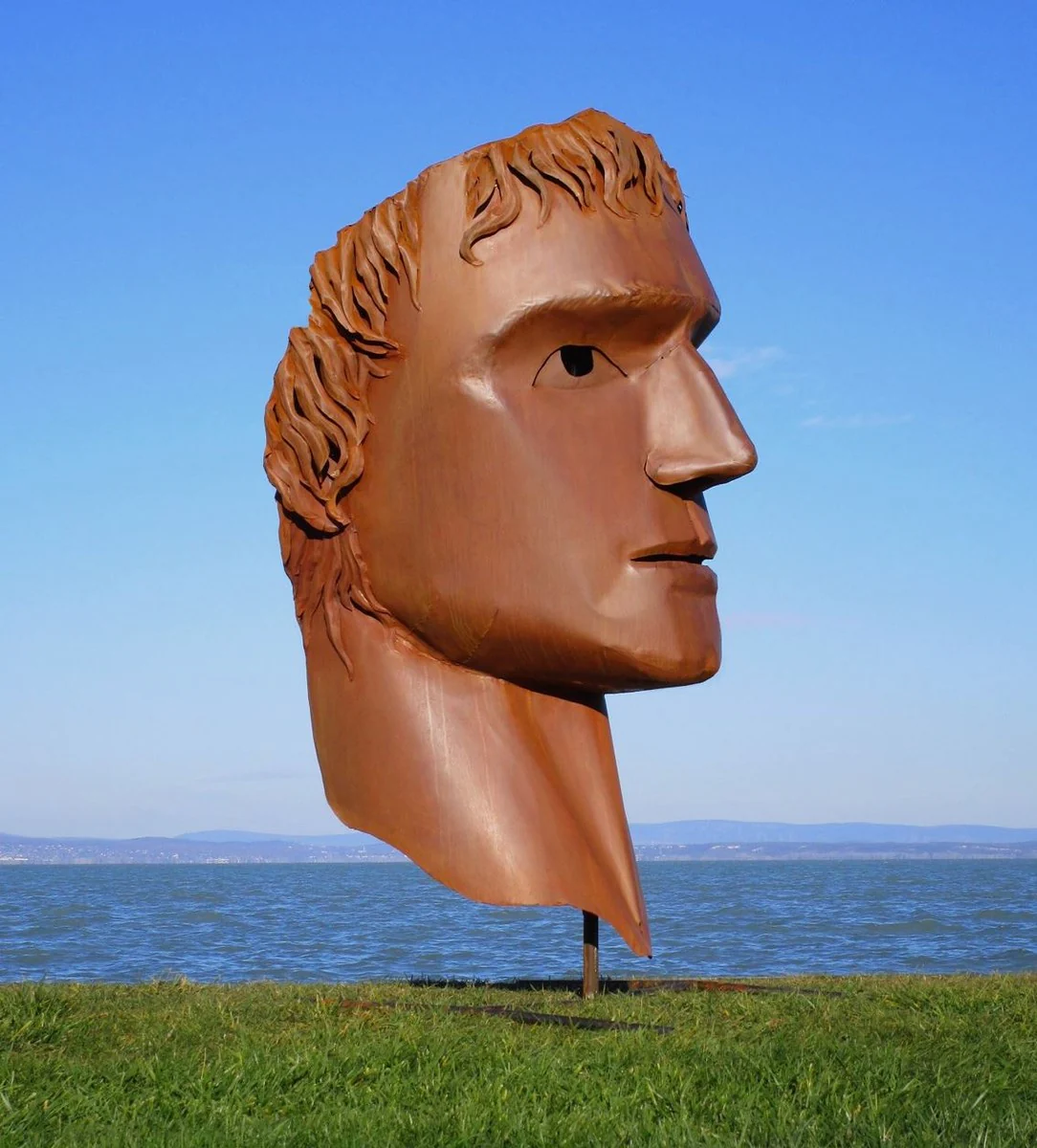 Casa Padrino escultura decorativa de jard¨ªn de acero XXL cabeza ¨®xido A. 213 cm