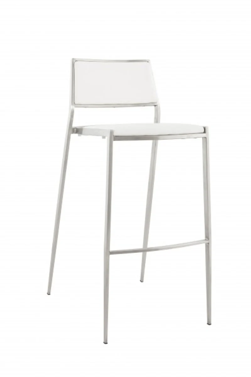 Casa Padrino de lujo de blanco Taburete con respaldo, sillas de bar, acolchada - Taburete