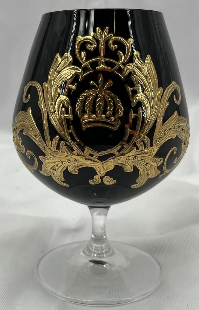 Pomp??s by Casa Padrino copa de co?ac de lujo con ba?o de oro de 24 quilates negro / oro ? 9 x A. 14,5 cm - Copa de brandy pomposa dise?ado por Harald Gl??ckler
