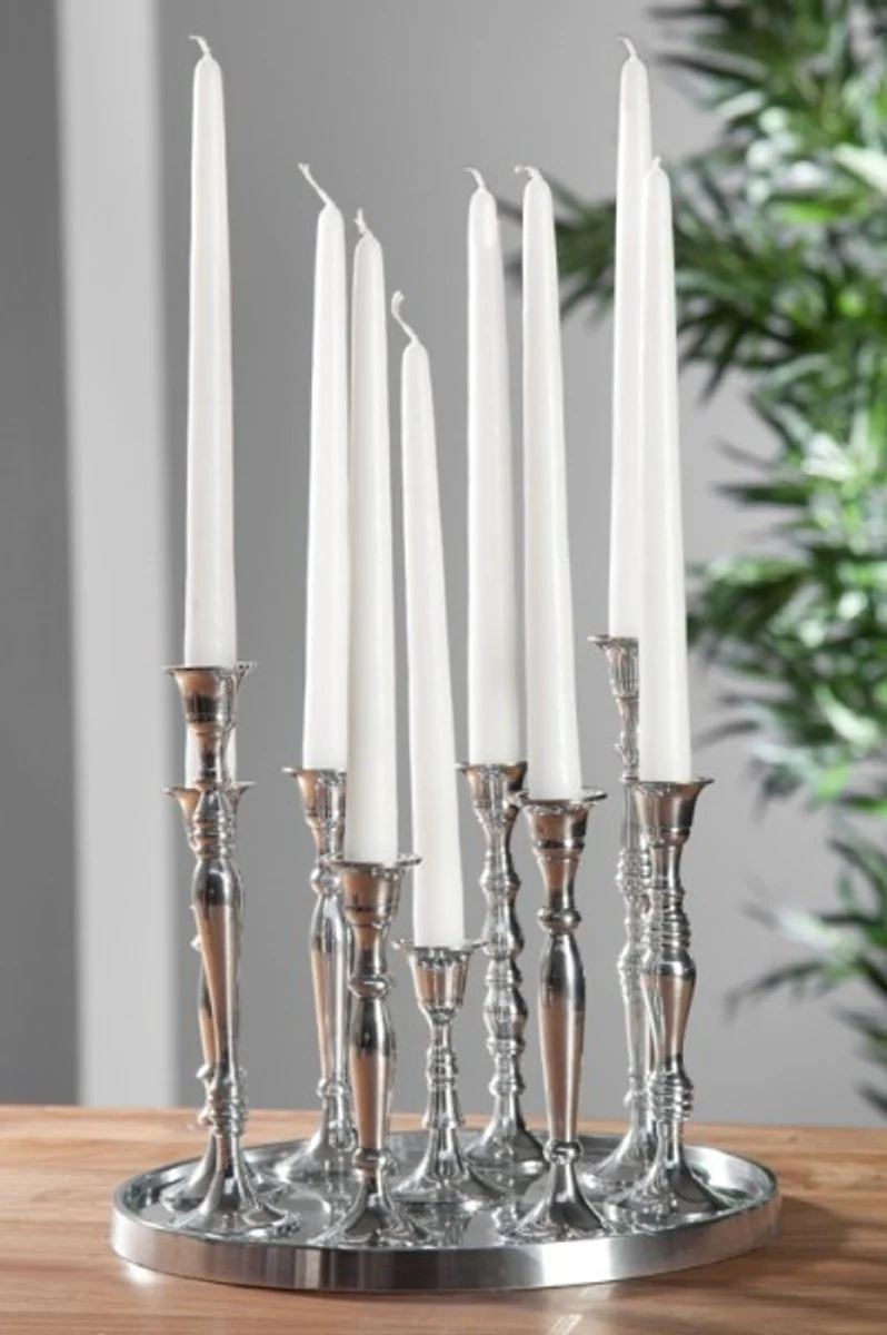 Designer candle holder made ??of polished aluminum, 9-lights - Shine Classic - Candlesticks