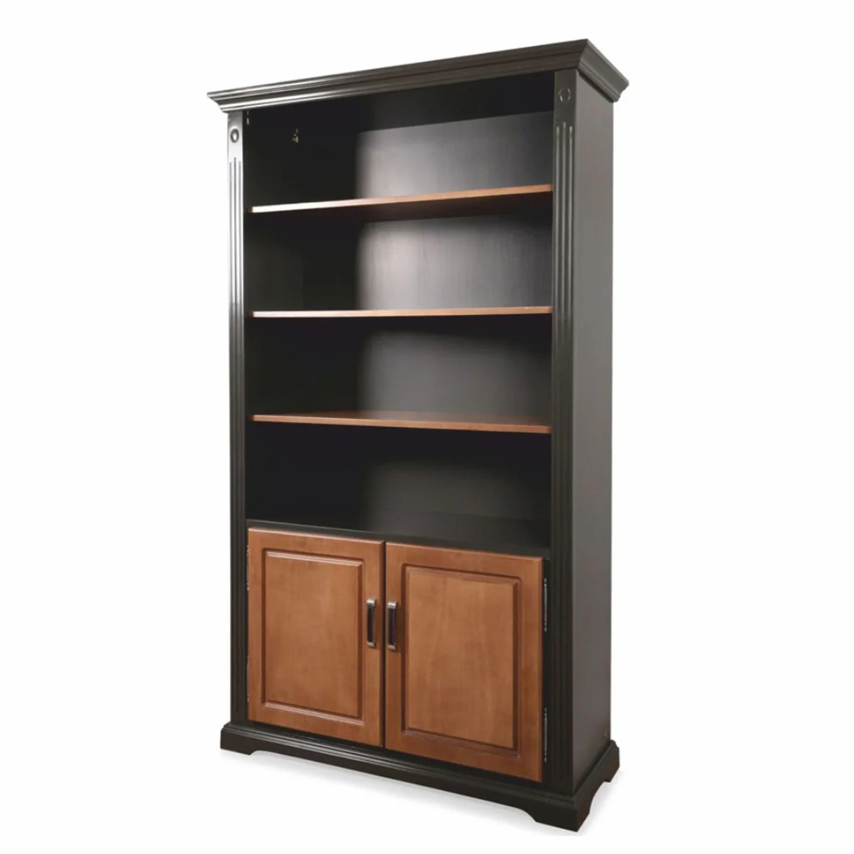 Casa Padrino armario de libros de estilo campestre negro / marr¨®n 120 x 45 x A. 207 cm - Muebles de estilo campestre
