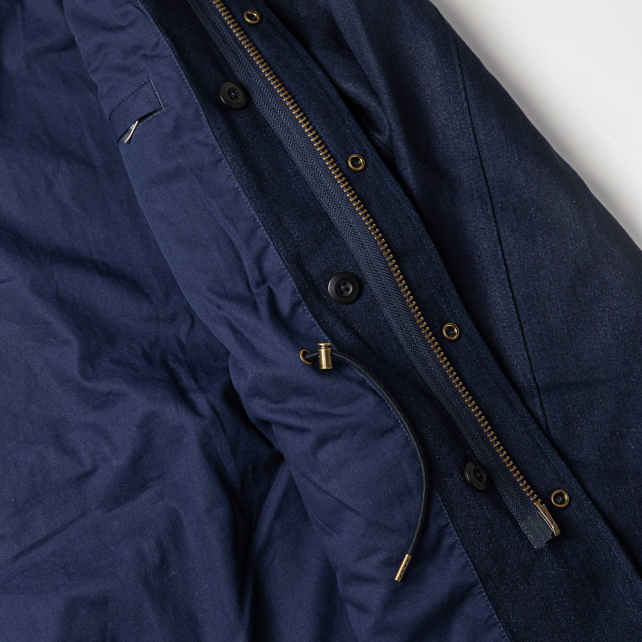 The Taylor Stitch x Alpha Industries M-51 in Indigo Reverse Sateen