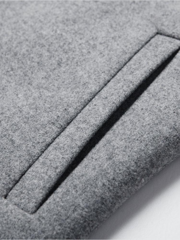 Single Breasted Notch Lapel Woolen Overcoat