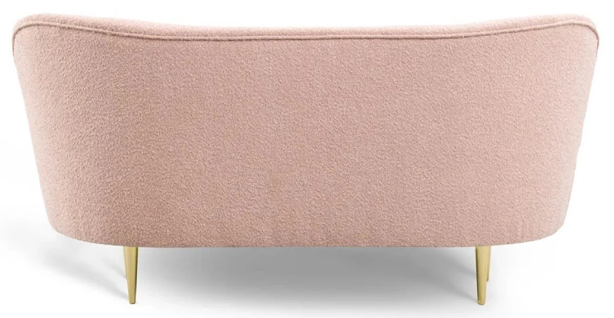 Casa Padrino sof¨¢ de lujo de 3 plazas rosa / oro 180 x 72 x A. 80 cm - Sof¨¢ de sal¨®n con respaldo curvo - Muebles de sal¨®n - Muebles de lujo - Interiores de sal¨®n - Interiores de lujo