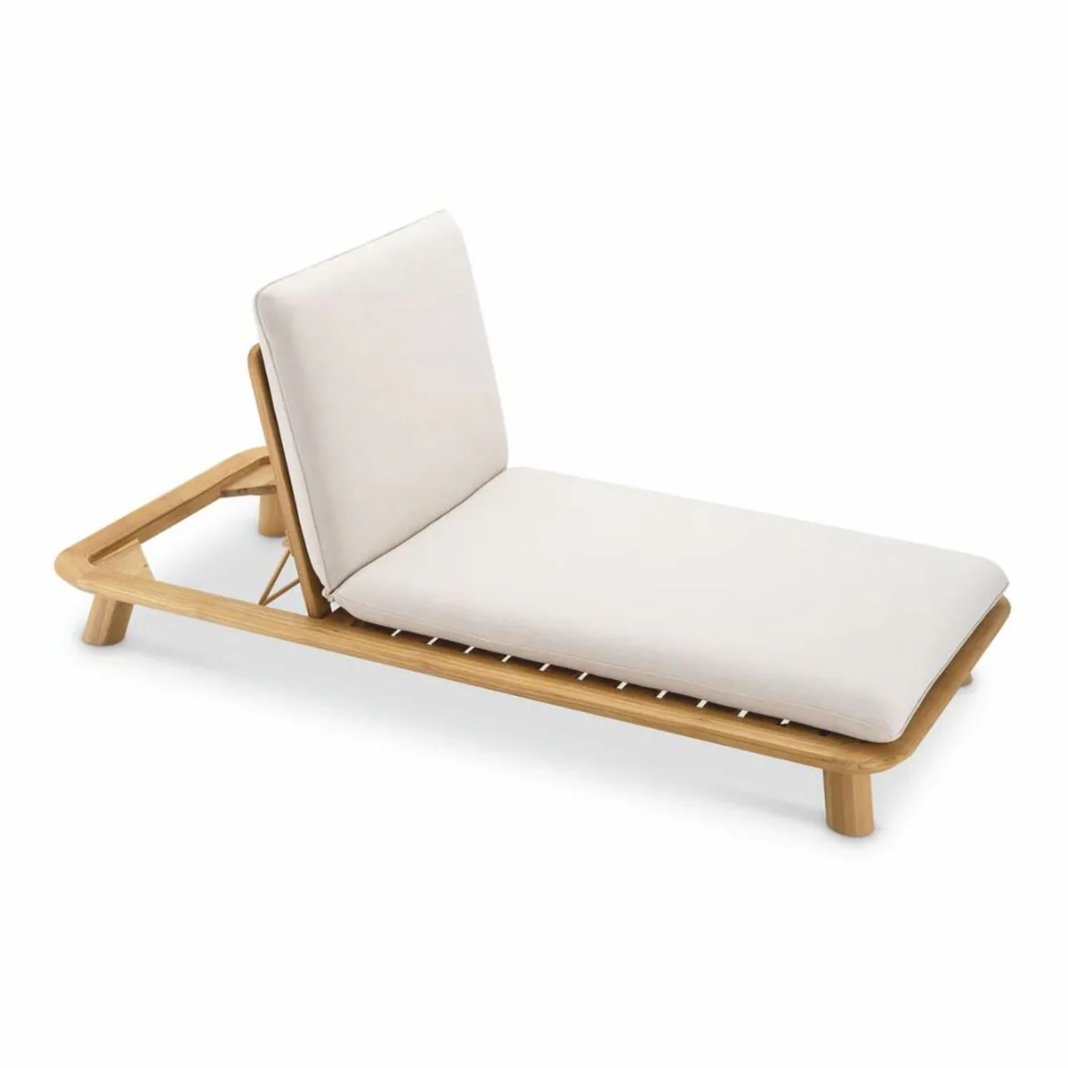 Casa Padrino tumbona de jard¨ªn de lujo de teca natural / arena - Tumbona de piscina de lujo