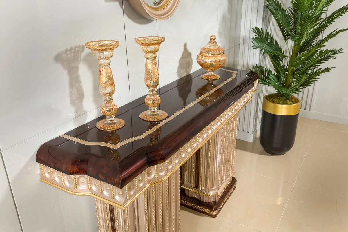 Casa Padrino consola barroco de lujo con espejo de pared marr¨®n oscuro / gris / oro - Muebles barrocos