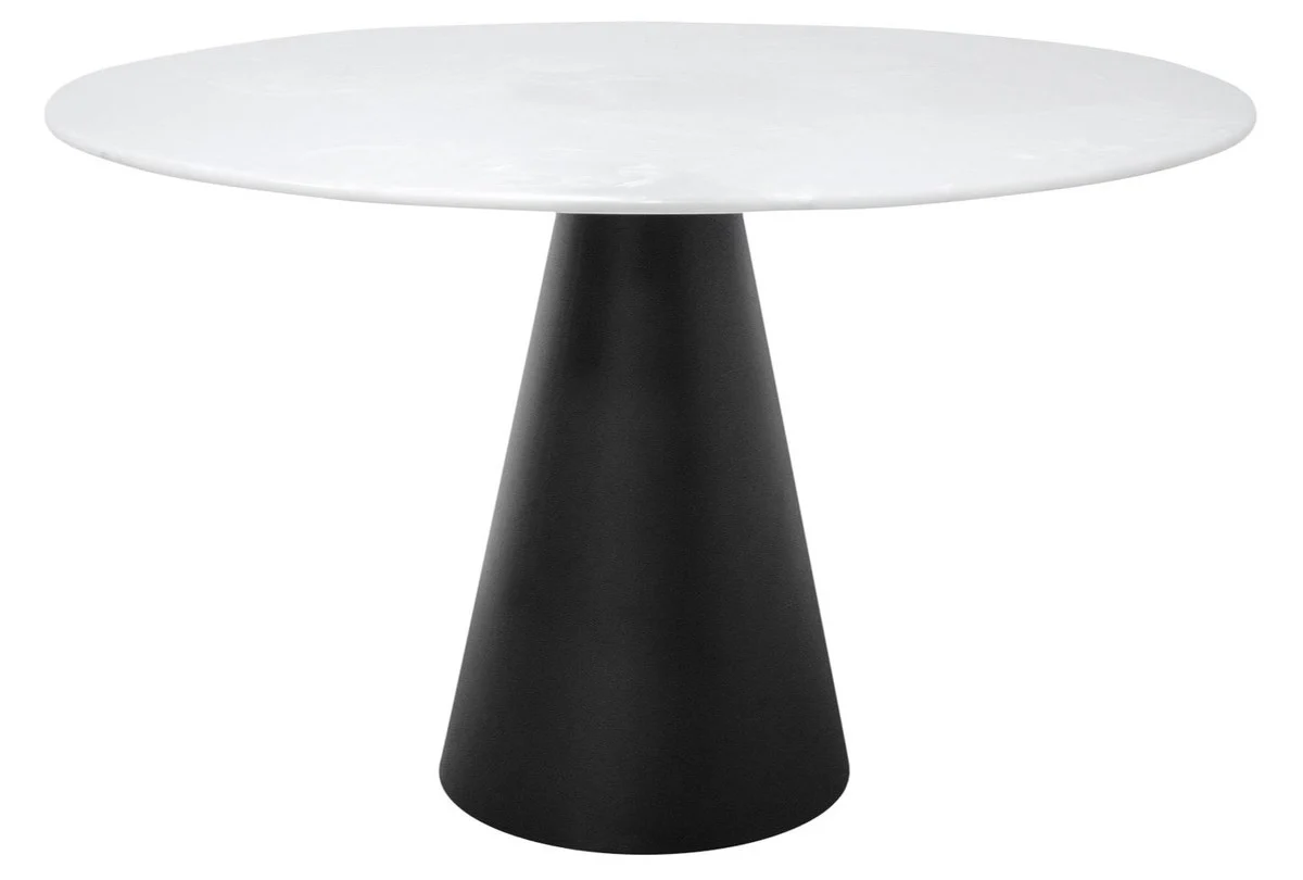Casa Padrino mesa de comedor de dise?o negro / blanco 120 x H. 76 cm - Mesa de Comedor