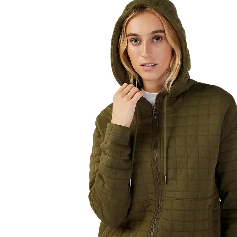 Womens Quilted Zip Hoodie