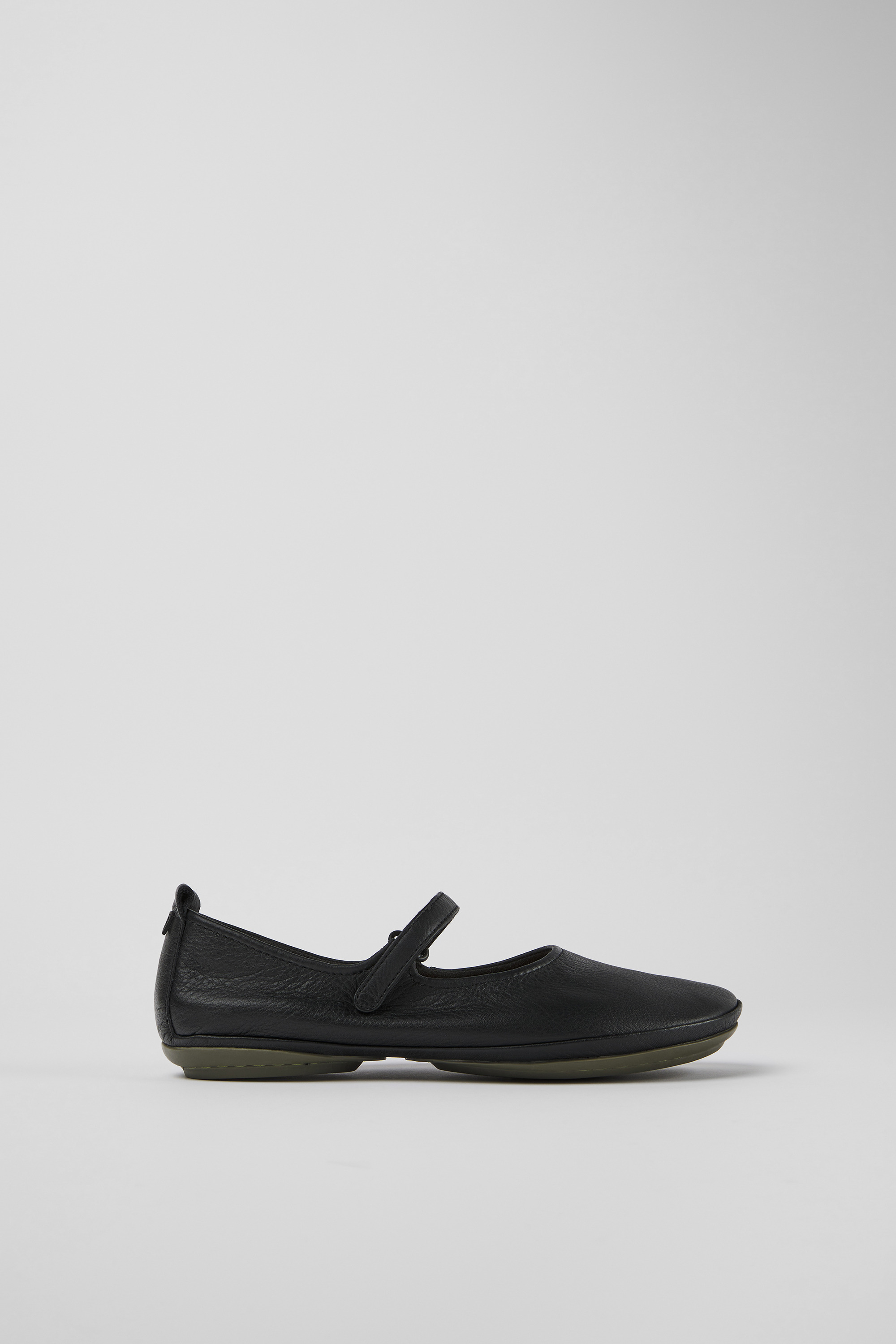 Right - Black leather ballerinas for women