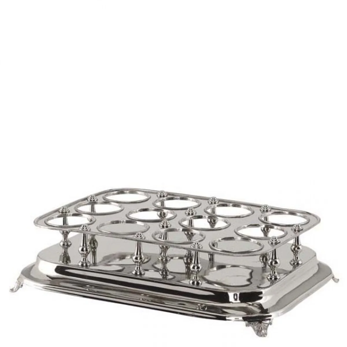 Casa Padrino designer Nouveau wine bottle rack for 12 bottles - Luxury execution Baroque Antique Style Polished