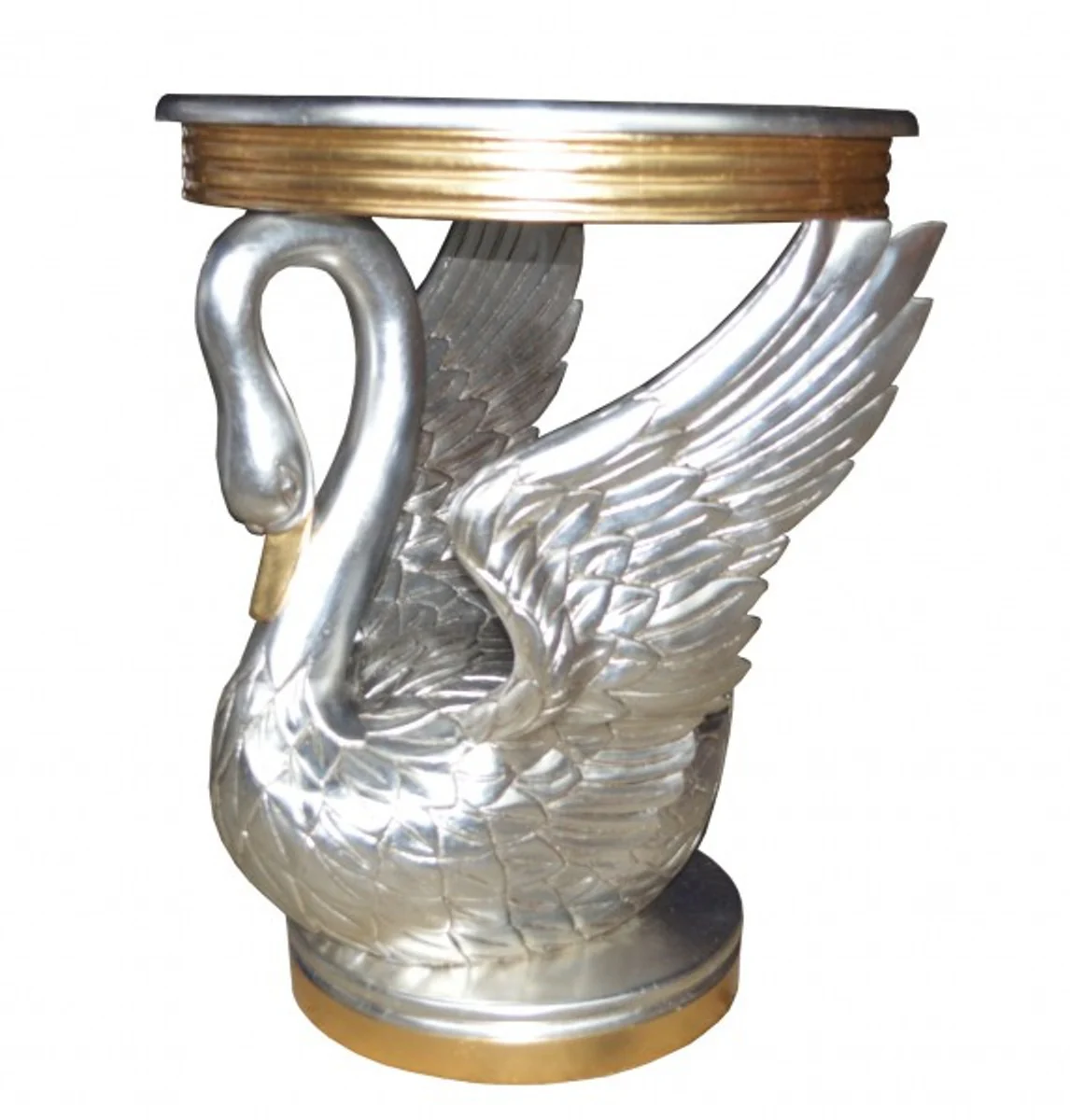 Casa Padrino Baroque side table Swan Silver / Gold - bedside table - bedside table - table - Luxury Collection