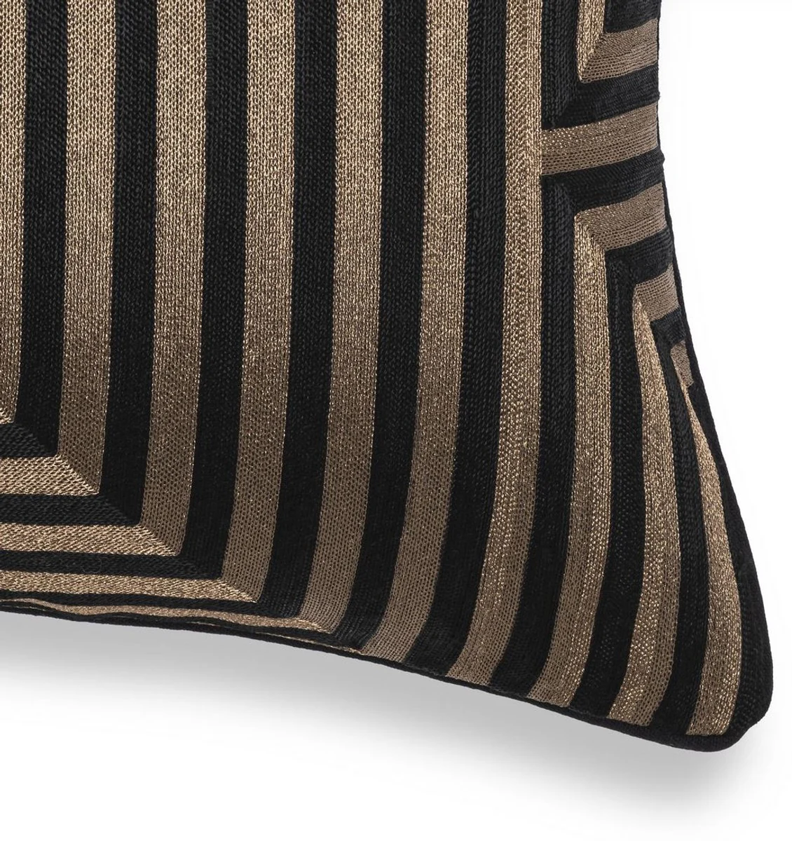 Casa Padrino cojín decorativa de lujo negro / oro 50 x 50 cm - Almohada decorativa noble con patrón elegante - Calidad de Lujo - Colección Hotel