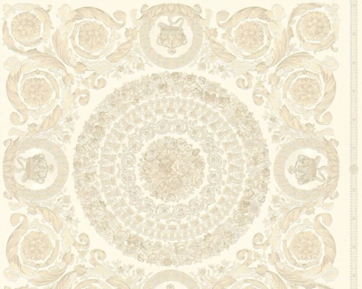 Papel Pintado no Tejido Barroco de Diseño Versace IV 37055-1 - Crema / Beige - Papel Pintado de Diseño - Alta Calidad