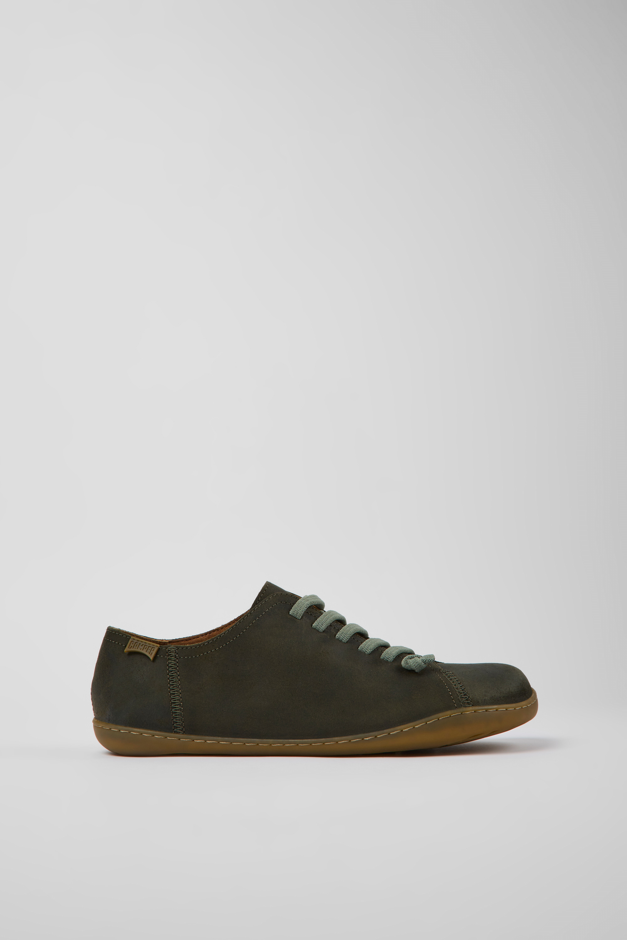 Peu - Green-gray nubuck shoes for men