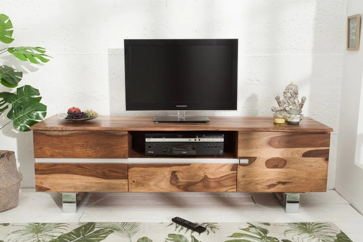 Casa Padrino Designer TV Cabinet Nature W.160cm x H.50cm x D.45cm - Aparador - Aparador - Madera maciza hecha a mano!