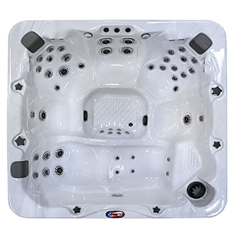 American Spas 7 - Person 56 - Jet Acrylic Square Hot Tub with Ozonator and Built-In Speaker