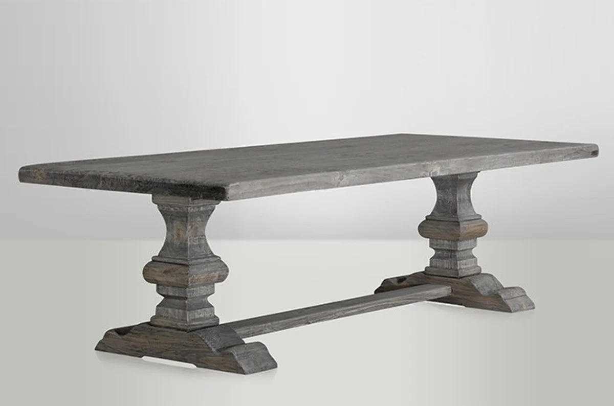Casa Padrino villa dining Oak Rustic Grey - Baroque table solid oak