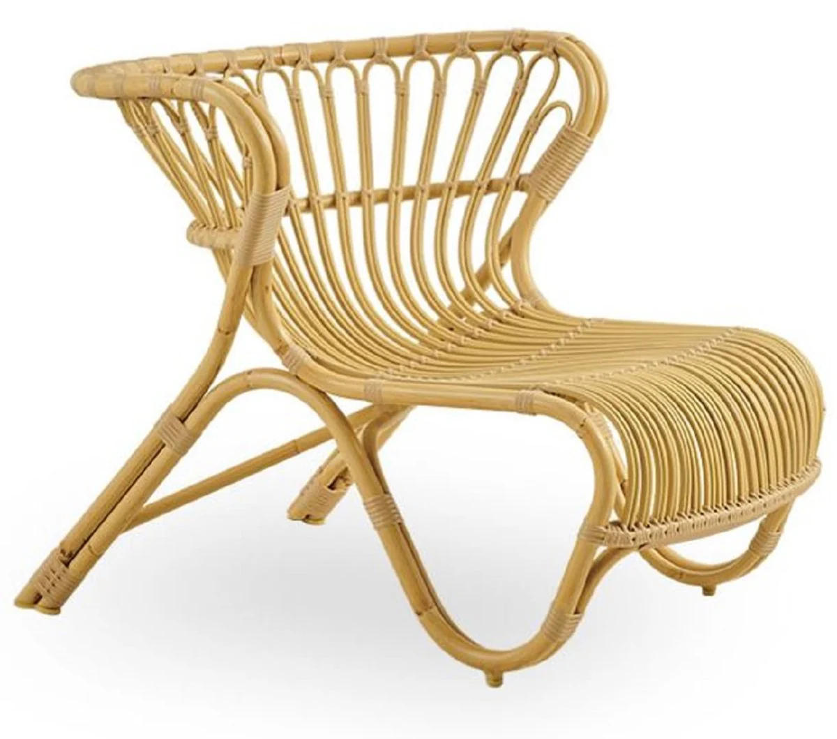 Casa Padrino sillón de jardín de lujo natural 79 x 92 x A. 68 cm - Sillón de jardín y terraza resistente a la intemperie - Muebles de Jardín y Terraza - Calidad de Lujo