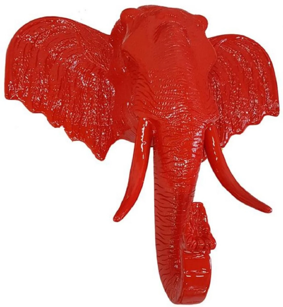 Casa Padrino escultura decorativa de pared de lujo cabeza de elefante rojo 105 x 48 x A. 107 cm - Escultura decorativa de pared XXL - Figura decorativa de pared XXL