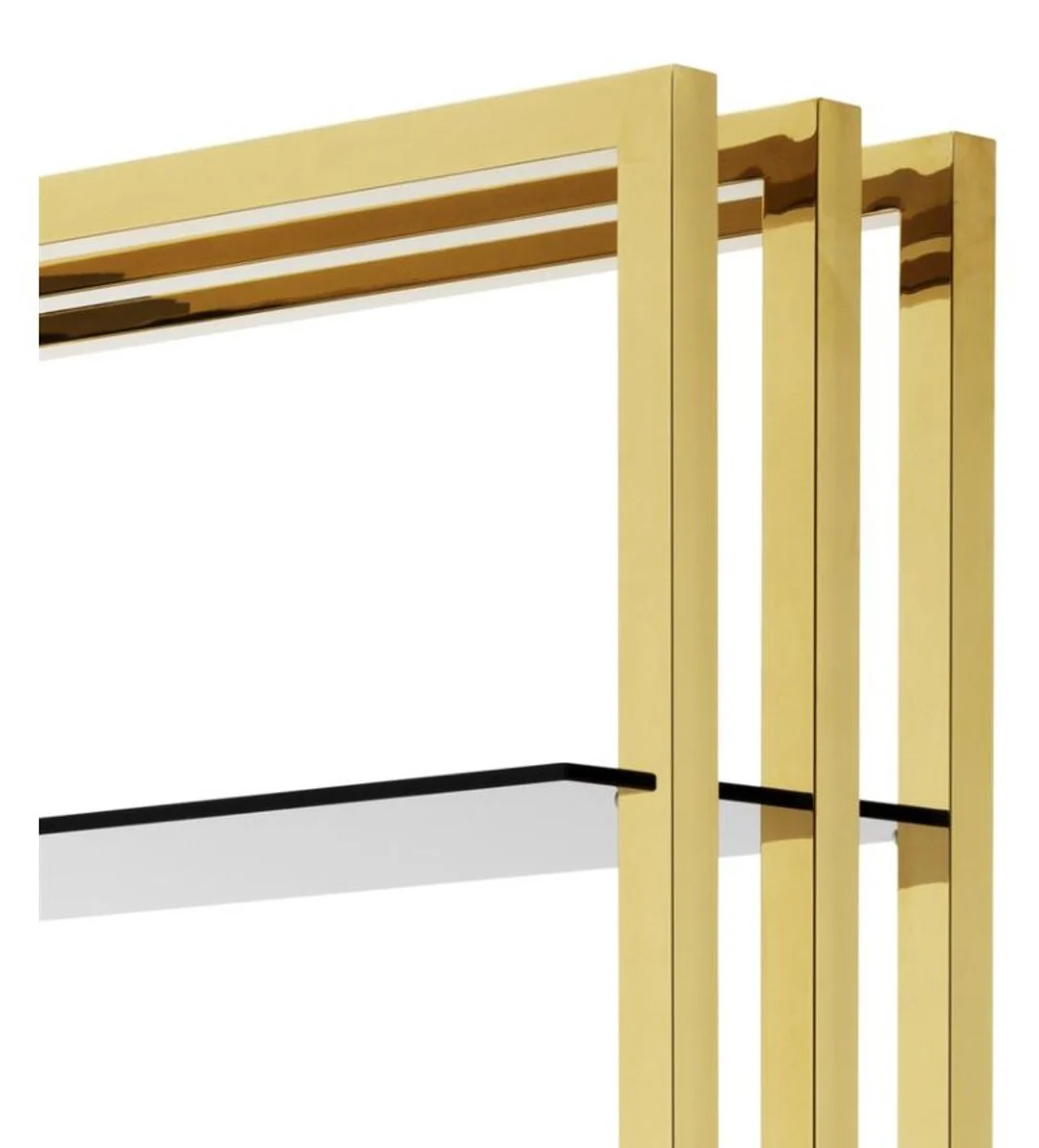 Mueble estanter¨ªa de acero inoxidable dise?ador Casa Padrino con cristal ahumado 120 x 46 x H. 230 cm - lujo muebles del hotel