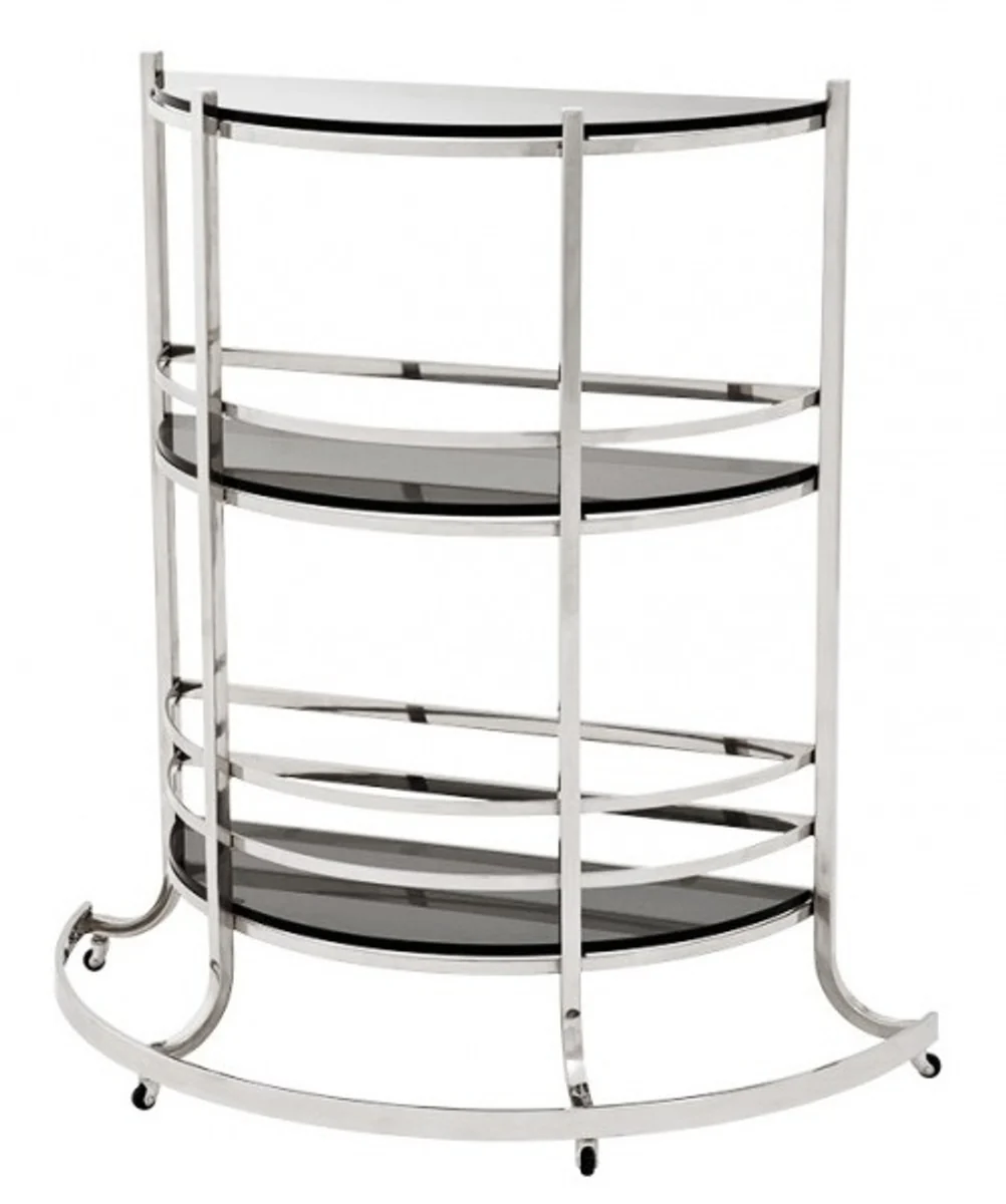 Casa Padrino Luxury Bar Trolley Trolley made of stainless steel and glass 95 x 42.5 x H. 100 cm - Luxury Hotel & Restaurant Furniture