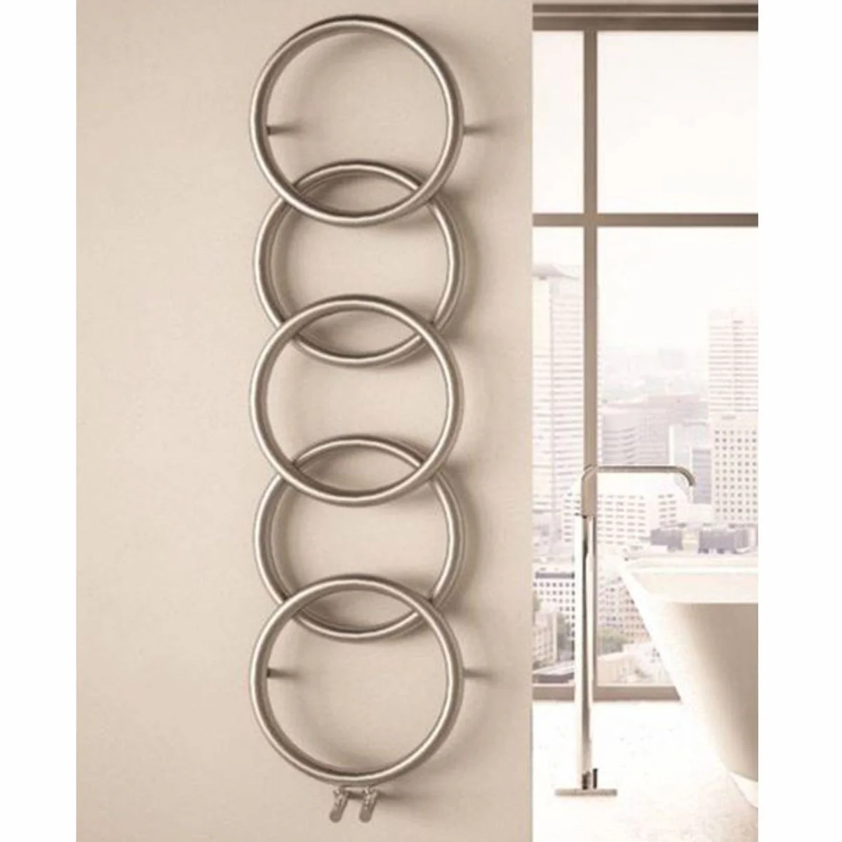 Casa Padrino calefactor de pared de lujo de acero inoxidable plata Al. 147 cm