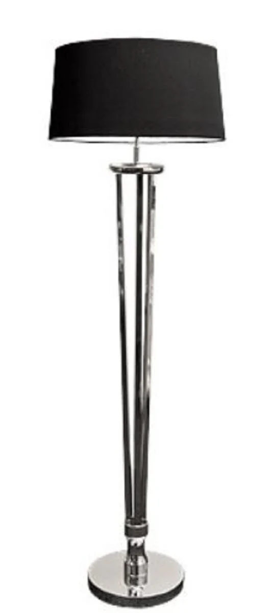 Casa Padrino lámpara de pie de lujo plata / negro Ø 30 x H. 155 cm - Muebles de Sala