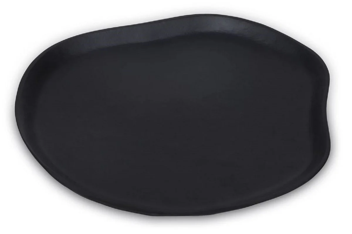 Casa Padrino bandeja de aluminio de lujo negro mate 40 cm - Accesorios decorativos