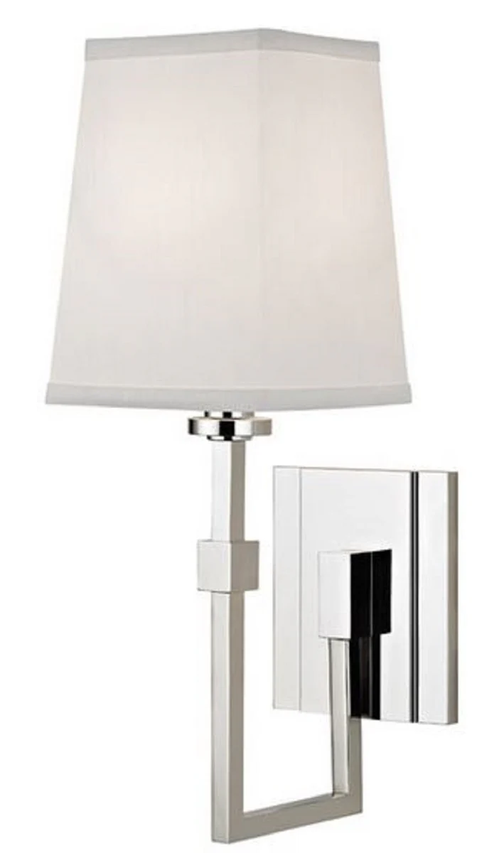 Casa Padrino lámpara de pared de lujo plata / blanco 13,3 x 19,1 x H. 38,7 cm - Lámpara de Pared con Pantalla