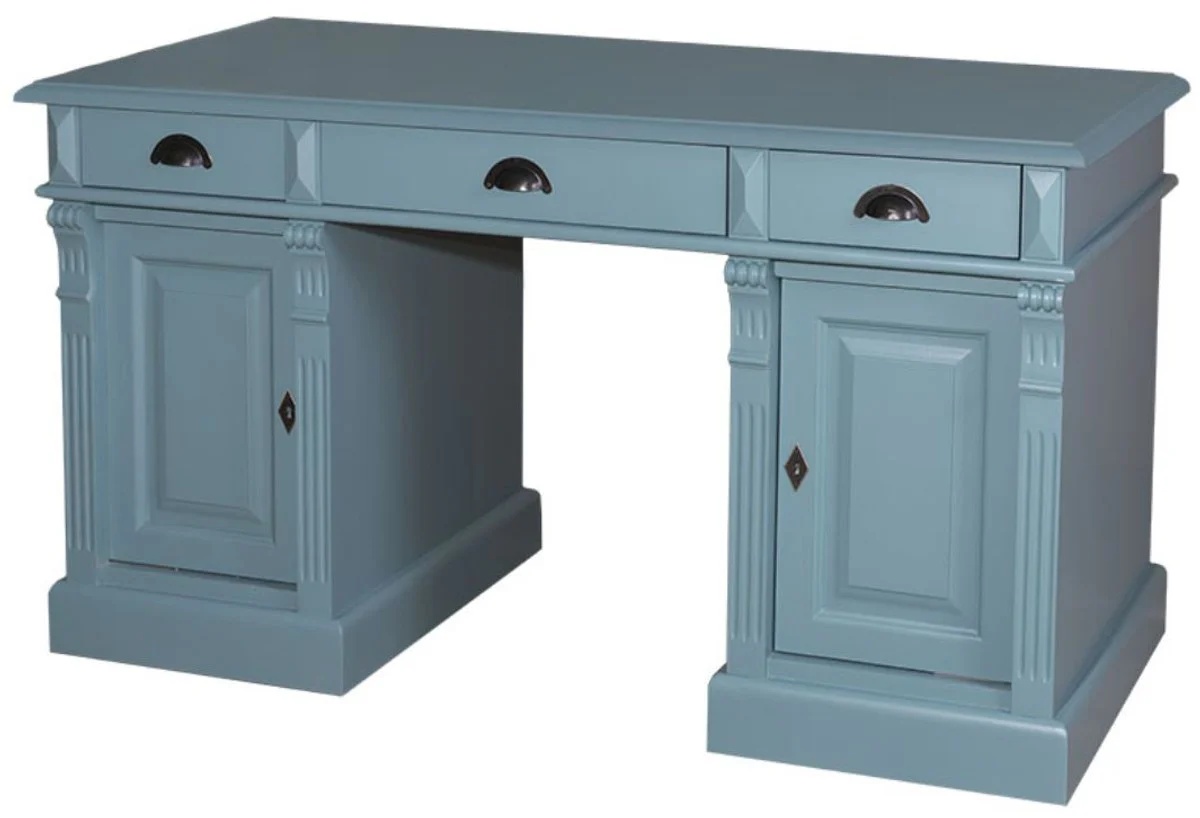 Casa Padrino country house style desk light blue 140 x 70 x H. 78 cm - Country House Style Office Furniture