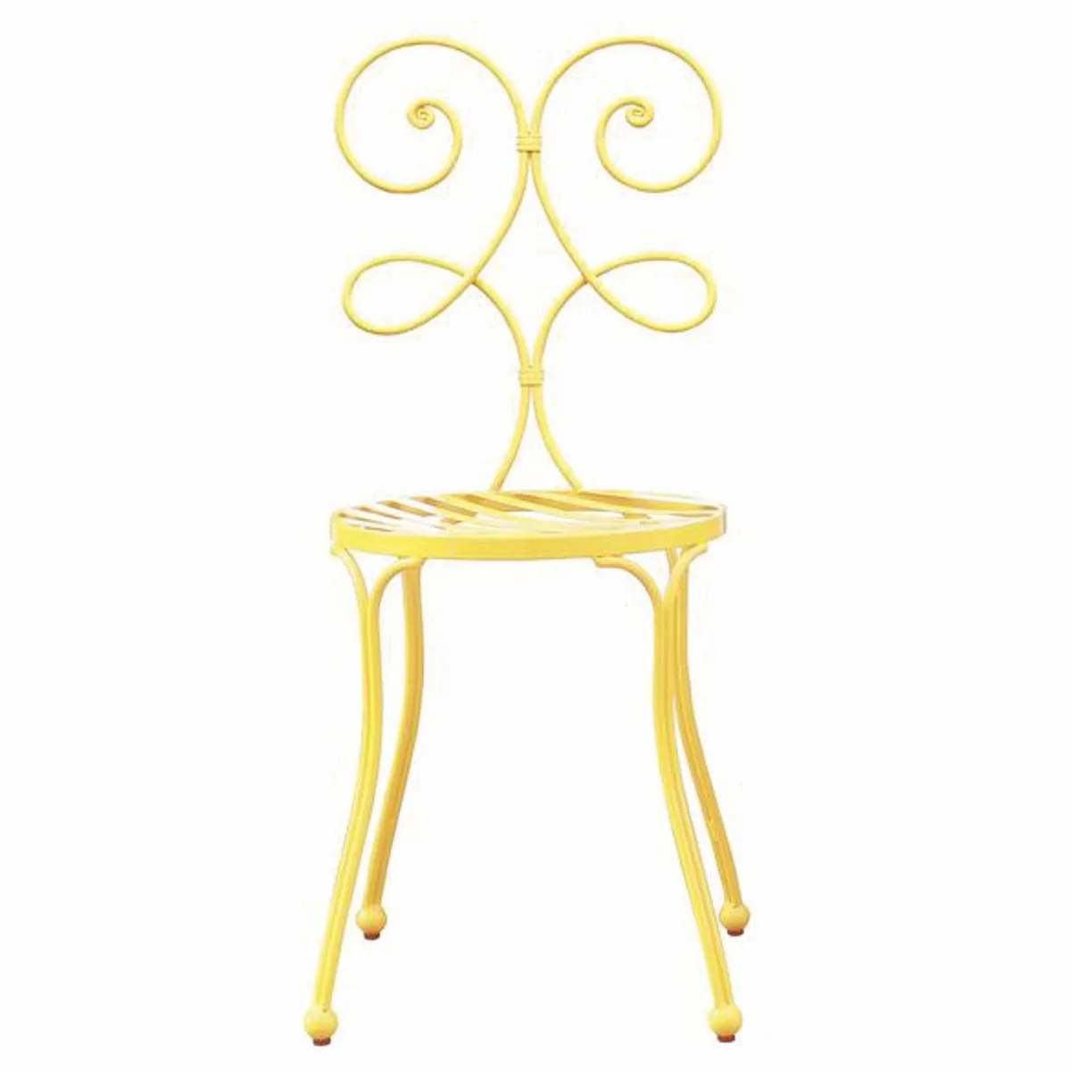 Casa Padrino conjunto de 4 sillas de jard¨ªn Art Nouveau amarillo A. 85 cm - Muebles de jard¨ªn