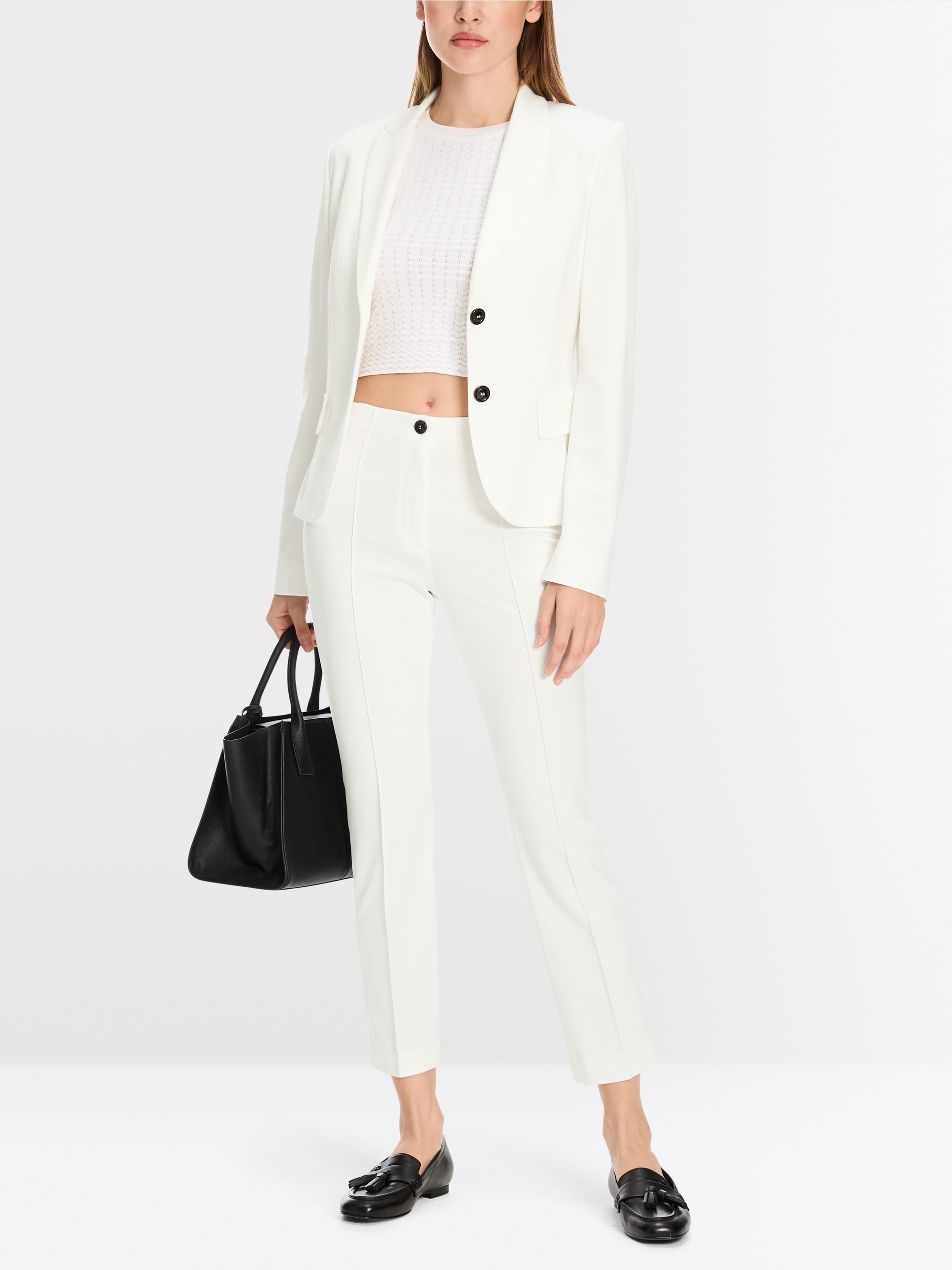 Marc-Cain Stretch trousers with cord piping