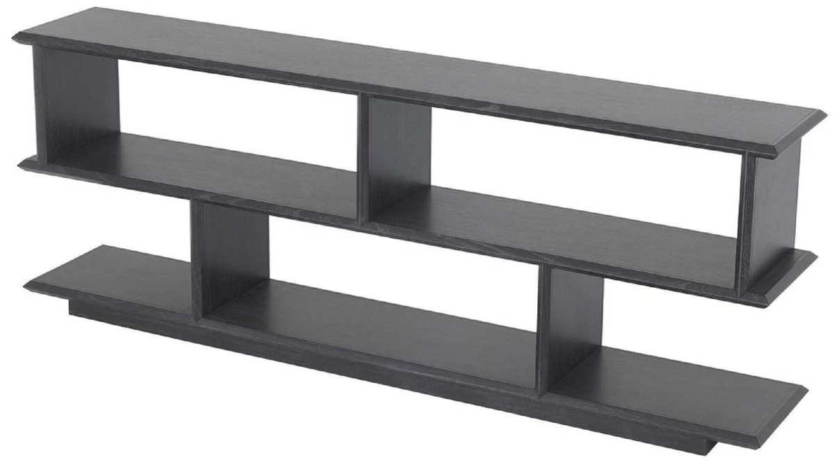 Casa Padrino consola de lujo gris antracita 230 x 40 x A. 85,5 cm - Mesa consola noble con 2 estantes - Estanter¨ªa de madera maciza - Muebles de sal¨®n de lujo