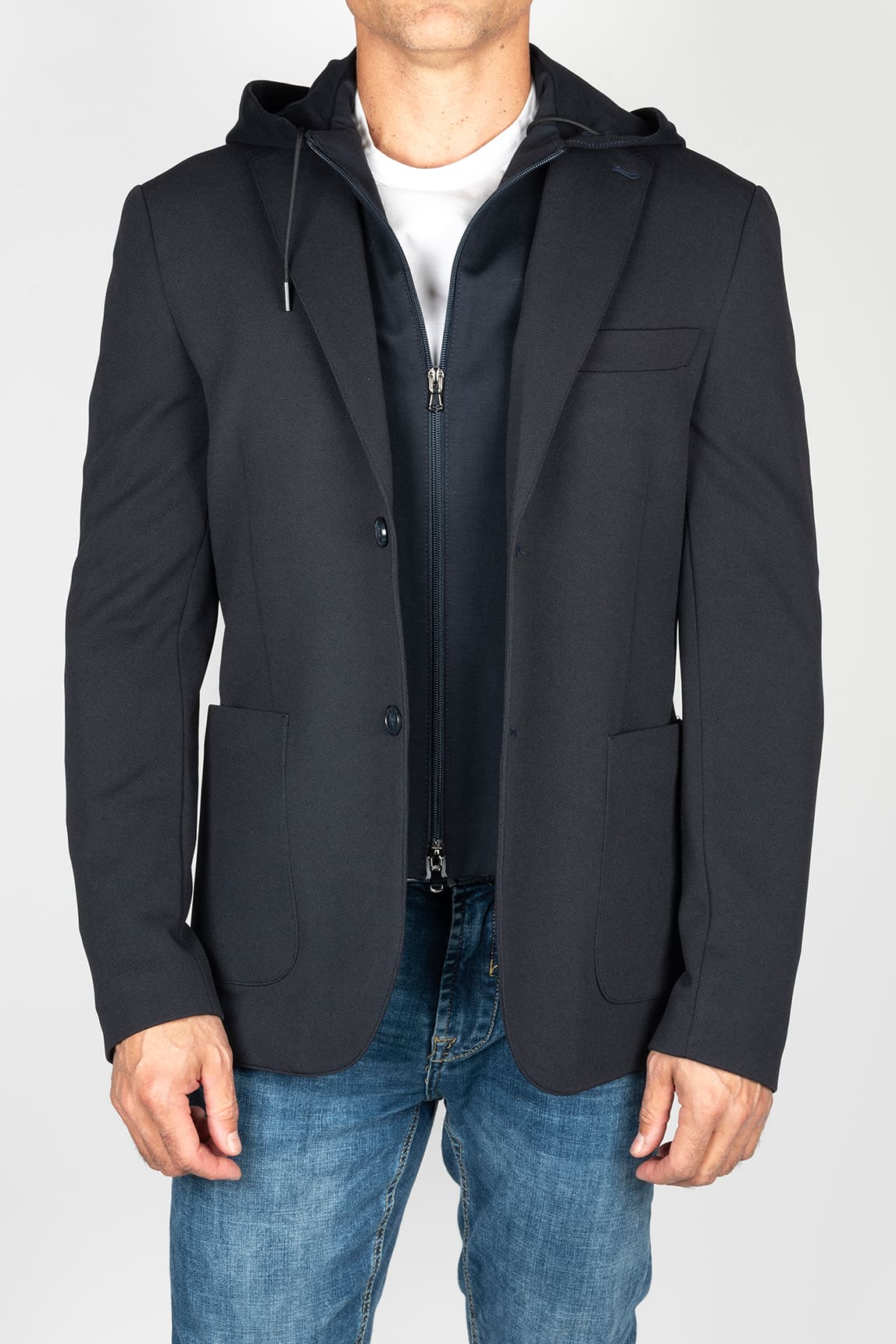 Rivera-spain Americana azul marino capucha