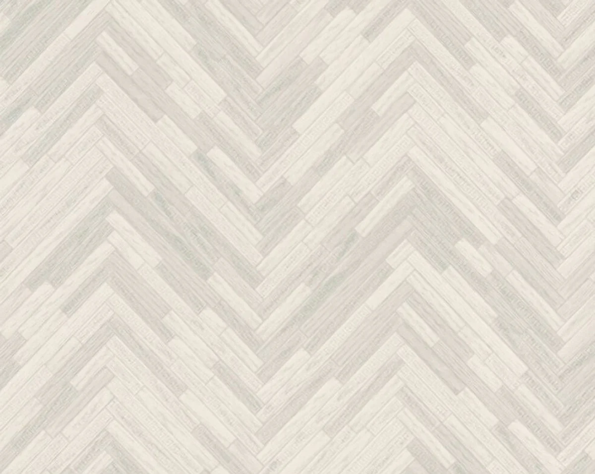 Papel Pintado no Tejido Barroco de Diseño Versace IV 37051-1 Crema / Gris - Papel Pintado con Estructura de Madera - Alta Calidad